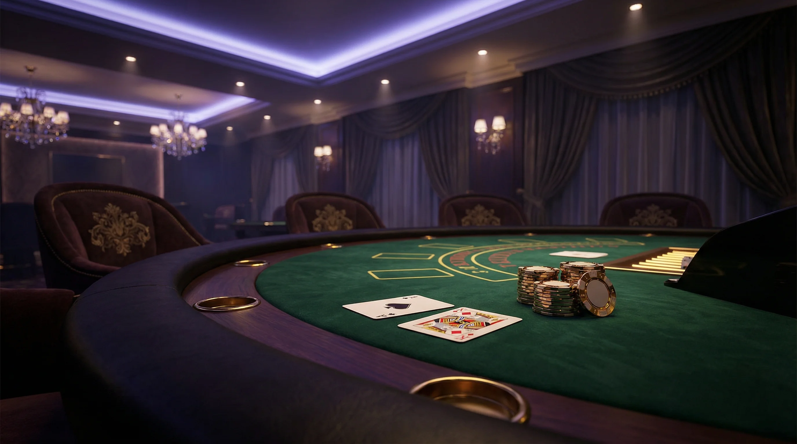 Mesa de Blackjack 21 pontos no cassino aaabet